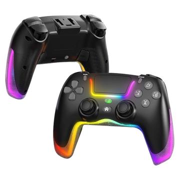P07 Dazzle Lighting Wireless Bluetooth Controller for PS4/Android/iOS/Switch/PC - Black