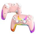 P07 Dazzle Lighting Wireless Bluetooth Controller for PS4/Android/iOS/Switch/PC - Pink