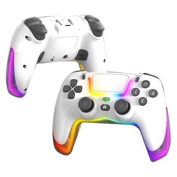 P07 Dazzle Lighting Wireless Bluetooth Controller for PS4/Android/iOS/Switch/PC - White