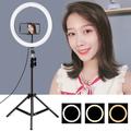 PULUZ 11.8" 30cm USB 3 Modes Dimmable LED Ring Vlogging Video Light Live Broadcast Kits with Tripod Stand and Phone Clamp