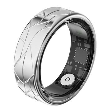 PX02 Crack Design Multi-Function Smart Ring with Photo Control - Size: 18.2mm - Silver