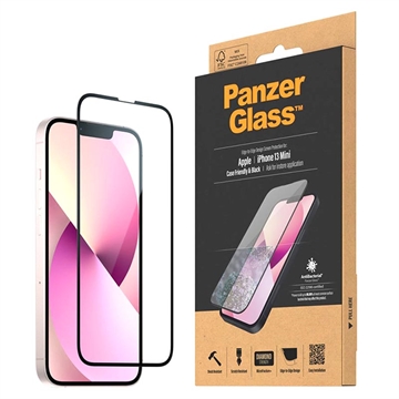 iPhone 13 Mini PanzerGlass AntiBacterial Zaštitno Staklo - Case Friendly - Crne Ivice - 9H