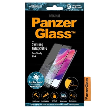 Samsung Galaxy S21 FE 5G PanzerGlass AntiBacterial Zaštitno Staklo - Case Friendly - Crne Ivice - 9H