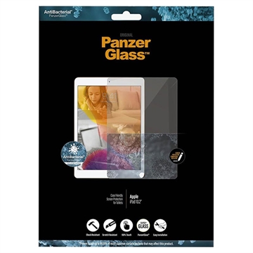 iPad 10.2 2019/2020/2021 PanzerGlass AntiBacterial Zaštitno Staklo - Case Friendly - Crne Ivice - 9H