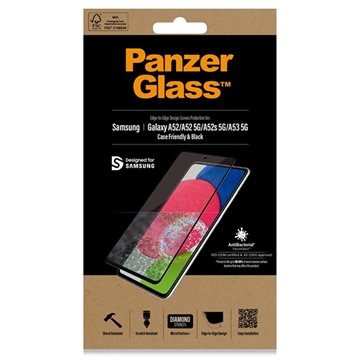 Samsung Galaxy A52 5G/A52s 5G/A53 5G PanzerGlass Case Friendly Zaštitno Staklo - Crne Ivice - 9H