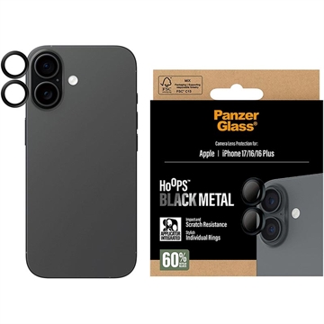 iPhone 17/16/16 Plus PanzerGlass Hoops Camera Lens Protector - Black