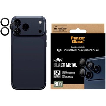 iPhone 17 Pro/17 Pro Max/16 Pro/16 Pro Max PanzerGlass Hoops Camera Lens Protector - Black