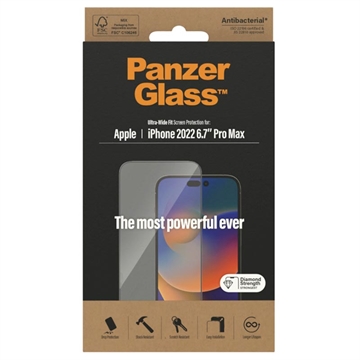 PanzerGlass Ultra-Wide Fit iPhone 14 Pro Max Zaštitno Staklo - Crno - 9H