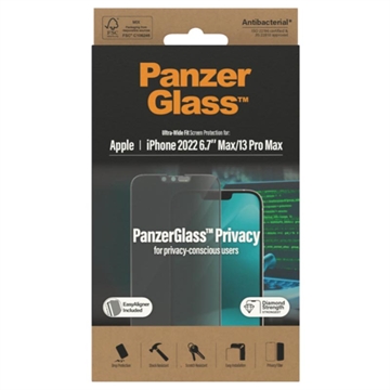 PanzerGlass Ultra-Wide Fit Privacy iPhone 13 Pro Max/14 Plus Zaštitno Staklo - Crno - 9H