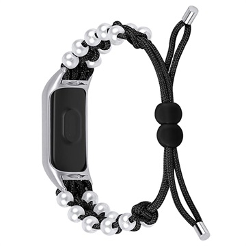 Pearl Braided Series Xiaomi Mi Band 5/6 Kaiš - Crni