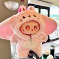 Plush Animal Themed Hooded Jumpsuit for Labubu Doll 17cm - Rabbit