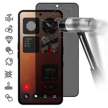 Nothing Phone (3a)/(3a) Pro Privacy Full Cover Full Cover Zaštitno Kaljeno Staklo - Crne Ivice