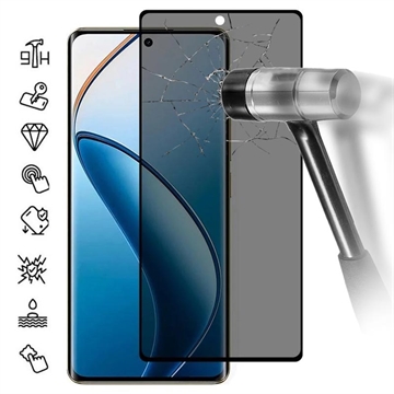 Realme 12 Pro/12 Pro+ Privacy Full Cover Full Cover Zaštitno Kaljeno Staklo - 9H - Crne Ivice