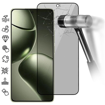 Xiaomi 14T/14T Pro Privacy Full Cover Zaštitno Kaljeno Staklo - 9H - Crne Ivice