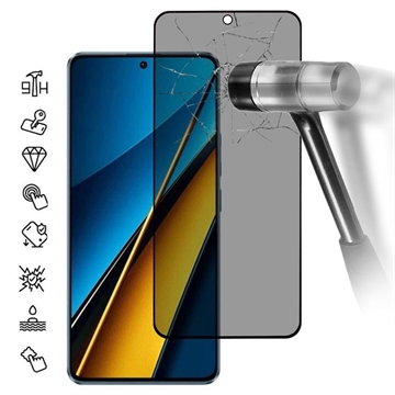 Xiaomi Poco X6 Pro Privacy Full Cover Zaštitno Kaljeno Staklo - 9H - Crne Ivice