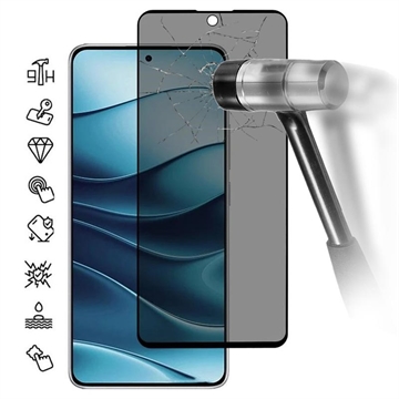 Xiaomi Redmi Note 14 4G/5G Privacy Full Cover Full Cover Zaštitno Kaljeno Staklo - Crne Ivice
