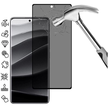 Xiaomi Redmi Note 14 Pro+ 5G/13 Pro+ Privacy Full Cover Zaštitno Kaljeno Staklo - 9H - Crne Ivice