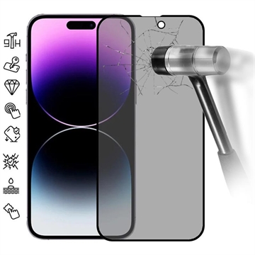 iPhone 16 Privacy Full Cover Zaštitno Kaljeno Staklo - 9H - Crne Ivice