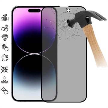 iPhone 16 Plus Privacy Full Cover Zaštitno Kaljeno Staklo - 9H - Crne Ivice