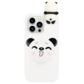 Serija 3D Figurica iPhone 14 Pro TPU Maska - Panda