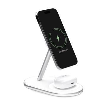 Puro Mag Station 2-in-1 Wireless Charging Station - White