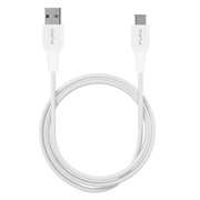 Puro Plain USB-A / USB-C kabel - 1m, 15W - Beli