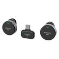 Q8 Magnetic Clip-on Wireless Microphone with USB-C Receiver - 2 Pcs. - Black