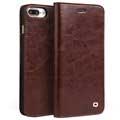 iPhone 7 Plus Qialino Classic Wallet Leather Case - Brown