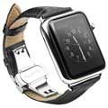 Apple Watch Serija Ultra 2/Ultra/9/8/SE (2022)/7/SE/6/5/4/3/2/1 Qialino Kožni Kaiš - 49mm/45mm/44mm/42mm - Crni
