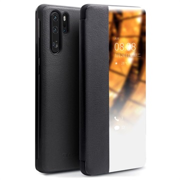 Huawei P30 Pro Qialino Smart View Kožna maska - Crna