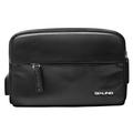 Qialino Tactical Leather Waist Bag with USB Port - Black