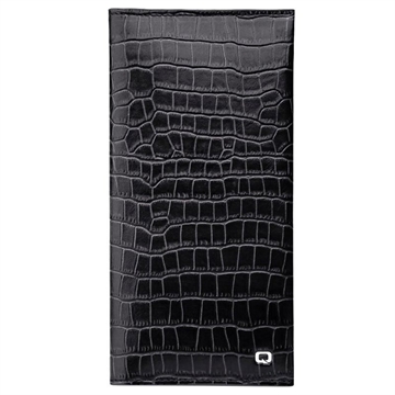 Qialino Univerzalna Kožna Novčanik-Futrola - Bambus / Crna