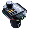 RGB Bluetooth FM Predajnik / Brzi Auto Punjač ZTB-A10 - 20W - Crni
