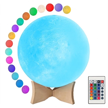 RGB LED Mesec Lampa / Noćno Svetlo YK2302 - 15cm, 1000mAh