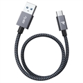 Rampow T04 Nylon Braided USB-C Kabl - 2m - Crni