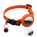 Reflective Pet Collar with Bell, Silicone Case and Protection Film Set for AirTag 1/2 - Orange