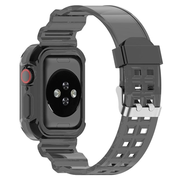 Apple Watch Series 11/10 Zamenski Silikonski Kaiš sa Integrisanim Okvirom - 42mm - Providno Crna