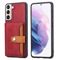 Samsung Galaxy S22 5G Retro Style Futrola sa Novčanikom - Crvena