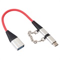 Rexus 2-u-1 USB 2.0 / USB-C i MikroUSB OTG Adapterski Kabl - Srebrni