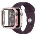 Dekorativni Veštački Dijamant Apple Watch SE (2022)/SE/6/5/4 Maska sa Zaštitnim Staklom - 40mm - Roze