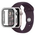 Dekorativni Veštački Dijamant Apple Watch SE (2022)/SE/6/5/4 Maska sa Zaštitnim Staklom - 40mm - Srebrna