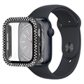 Dekorativni Veštački Dijamant Apple Watch Series 9/8/7 Maska sa Zaštitnim Staklom - 41mm - Crna
