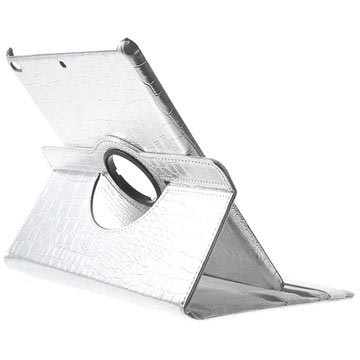 iPad 9.7 2017/2018 Rotaciona Futrola - Krokodil - Srebrna