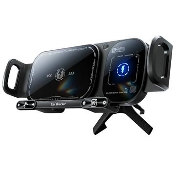 SD01 15W Dual-Coil Wireless Car Charger / Car Holder - Black