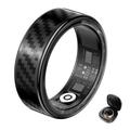SY02 Carbon Fiber Pattern Smart Ring - Size: 21.5mm - Black