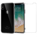 Saii 2-u-1 iPhone X/XS TPU Maska & Zaštitno Kaljeno Staklo - 9H