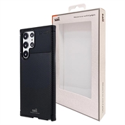 Saii Ugljenično Vlakno Samsung Galaxy S22 Ultra 5G TPU Maska - Crna