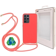 Saii Eko Linija Samsung Galaxy S21 Ultra 5G Maska sa Remenom - Crvena