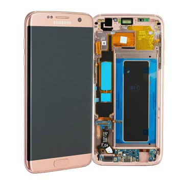 Samsung Galaxy S7 Edge Prednja Maska I LCD Displej GH97-18533E - Roze