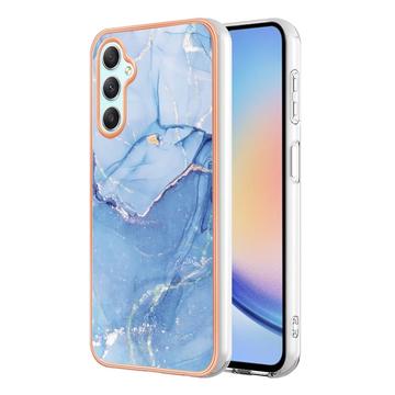 Samsung Galaxy A25 Marble Pattern Galvanizirana IMD TPU Maska - Plava
